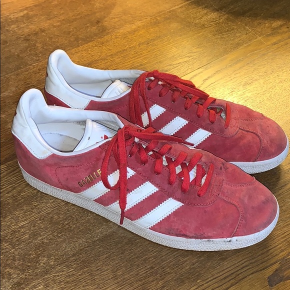 red suede adidas gazelle